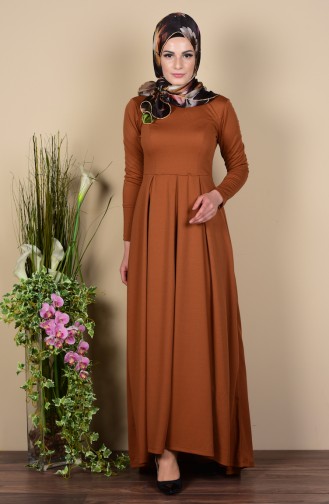 Tan Hijab Dress 1877-03