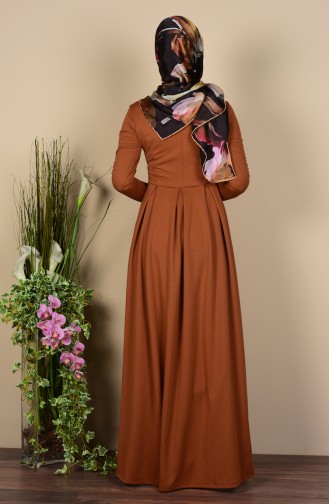 Tan Hijab Dress 1877-03
