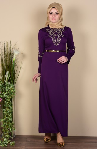 Purple Hijab Dress 5030-08