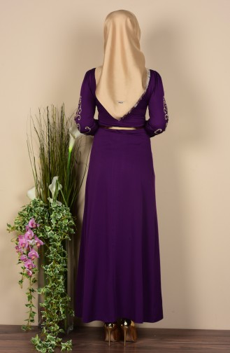 Purple Hijab Dress 5030-08