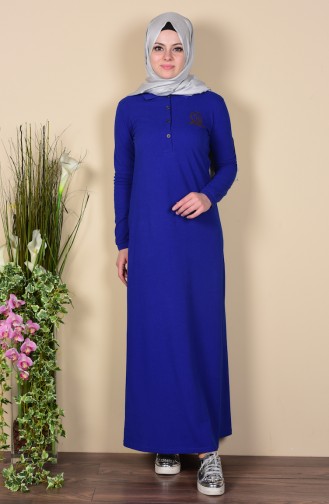 Saxe Hijab Dress 2740-15