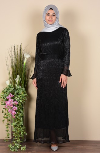 Schwarz Hijab Kleider 0403-01