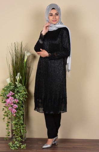 Dantelli Tunik 0402-01 Siyah