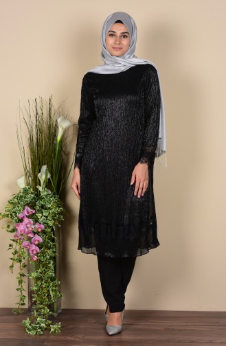 Dantelli Tunik 0402-01 Siyah