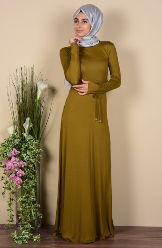 Oil Green Hijab Dress 0751B-10