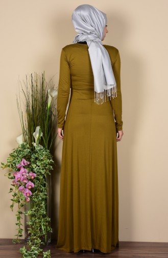 Ölgrün Hijab Kleider 0751B-10