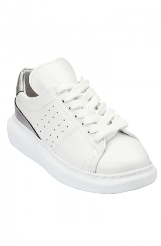 Sneakers Ayakkabı 8090-01 Beyaz Lame