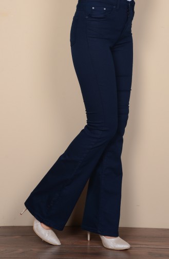 İspanyol Paça Pantolon 8163-03 Lacivert
