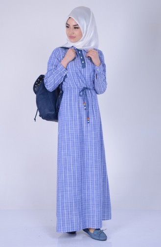 Blue Hijab Dress 9179-01