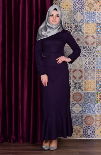 Purple Hijab Dress 6084-05