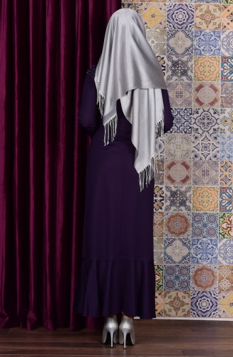 Lila Hijab Kleider 6084-05