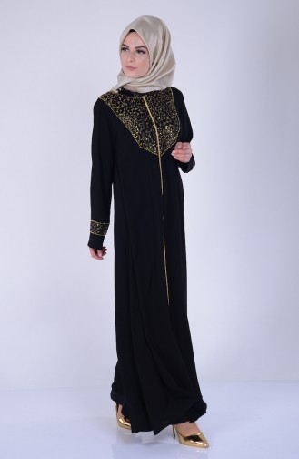 Hooded Sequin Abaya 99045-03 Black 99045-03