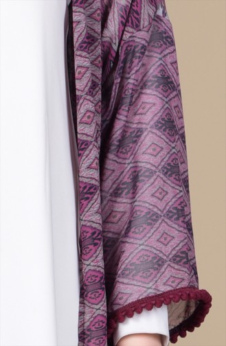 Desenli Şifon Hırka 1051-01 Mor