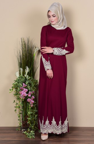 Plum Hijab Dress 3013-05