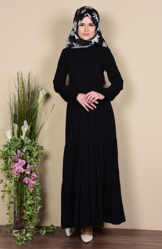 Black Hijab Dress 7119-08