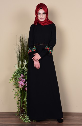 Black Hijab Dress 99048-07