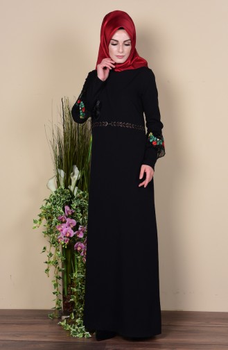 Black Hijab Dress 99048-07