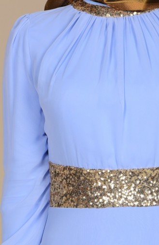 Baby Blue Hijab Evening Dress 2398-19
