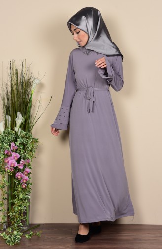 Grau Hijab Kleider 5080-04