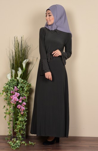Khaki Hijab Dress 5080-07