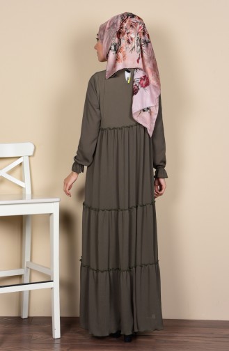 Khaki Hijab Dress 1226-04