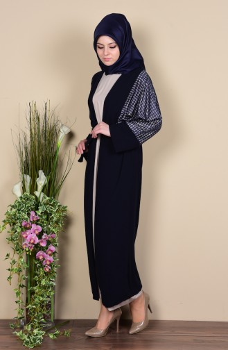 Kleid mit Abaya 2er Set 0711-01 Dunkelblau 0711-01