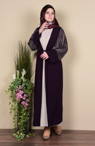 Ensemble Deux Pieces Robe Abaya 0711-02 Pourpre 0711-02