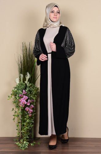 Ensemble Deux Pieces Robe Abaya 0711-03 Noir 0711-03