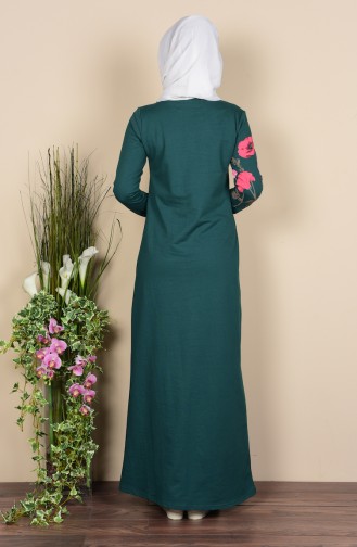 Emerald Green Hijab Dress 2780-07