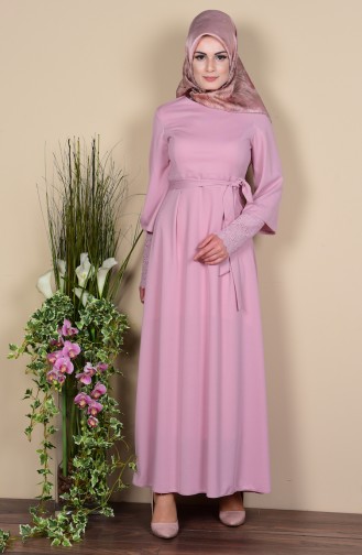 Pink Hijab Dress 6052-04