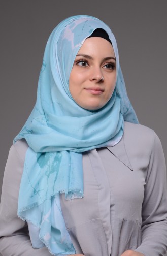 Desenli Cotton Şal 50240-11 Bebek Mavi