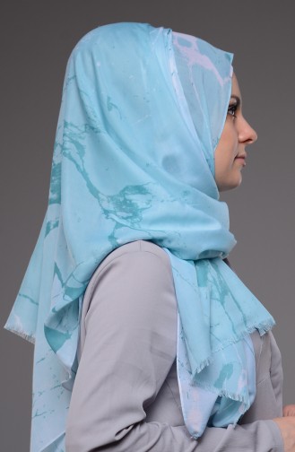 Desenli Cotton Şal 50240-11 Bebek Mavi