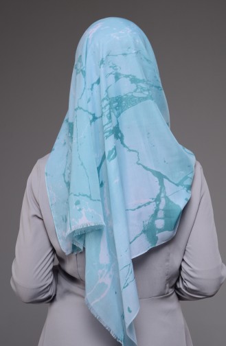 Desenli Cotton Şal 50240-11 Bebek Mavi