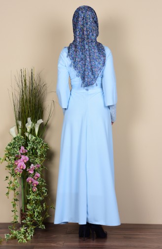 Ice Blue Hijab Dress 6052-01