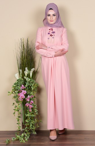 Powder Hijab Dress 8066-06