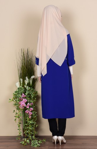 Ensemble Tunique Cape 0107-09 Bleu Roi 0107-09