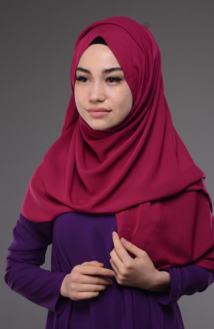 Dark Fuchsia Shawl 06