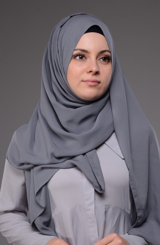 Krep Şal 50044-27 Koyu Gri