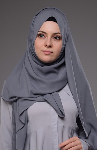 Krep Şal 50044-27 Koyu Gri