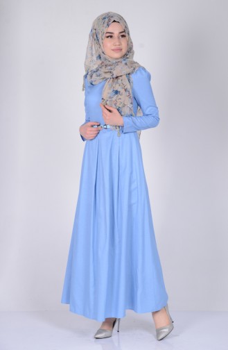 Ice Blue Hijab Dress 2781-14