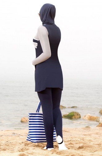 Navy Blue Modest Swimwear 1115-01