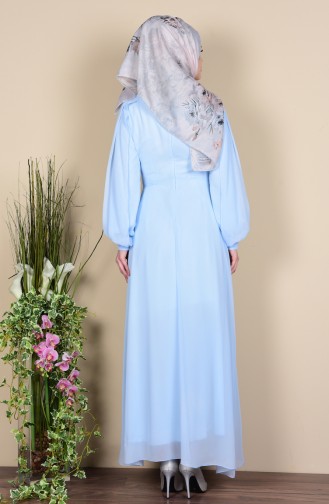 Blue Hijab Evening Dress 52553-10