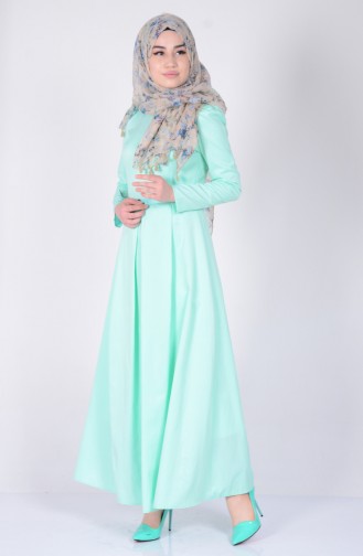 TUBANUR Belted Dress 2781-15 Mint Green 2781-15