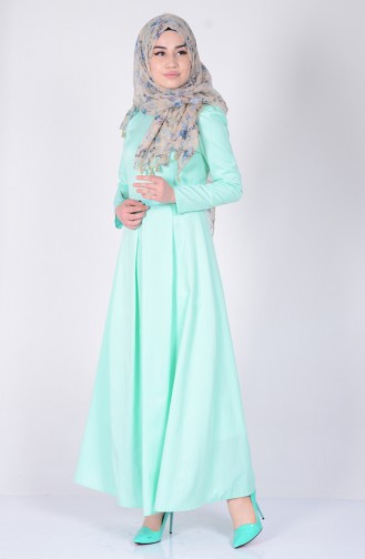 Robe avec Ceinture 2781-15 Vert Menthe 2781-15