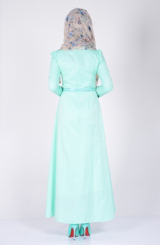 Robe avec Ceinture 2781-15 Vert Menthe 2781-15