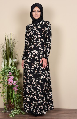 Black Hijab Dress 3024-02