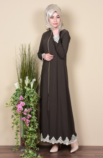 Geschnürtes Abaya 2110-10 Hell Grün 2110-10