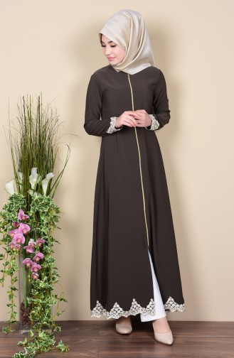 Geschnürtes Abaya 2110-10 Hell Grün 2110-10