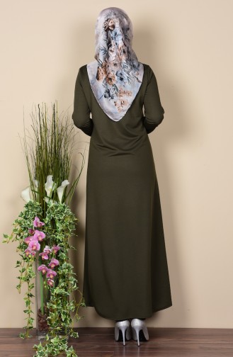 Abaya Fermeture a Glisssiere 1896-01 Vert Khaki 1896-01
