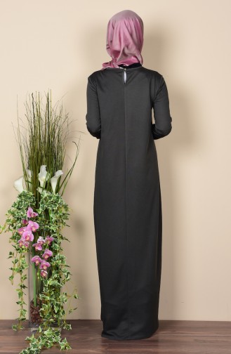 Khaki Hijab Dress 2084-04